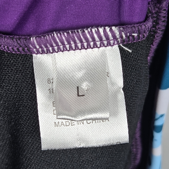 Rotita Purple Tropical Floral 2 Piece Bikini Top & Cinched Swim Skirt Size Large - Picture 13 of 16